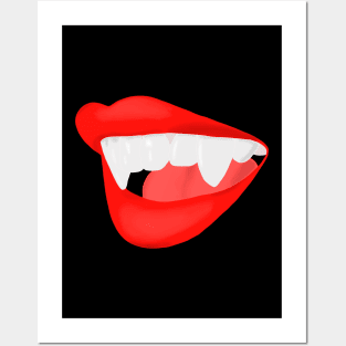 Vampire Lips Thirsty for a Neck Posters and Art